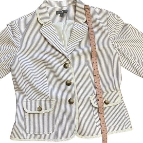 Ann Taylor Petite Lavender White Pin Stripped Blazer Women’s Size 4P - Picture 4 of 11